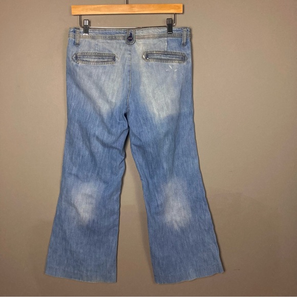 Beverly Hill Polo Club faded wide leg flare jeans size 10 Y2K blue - Picture 8 of 9